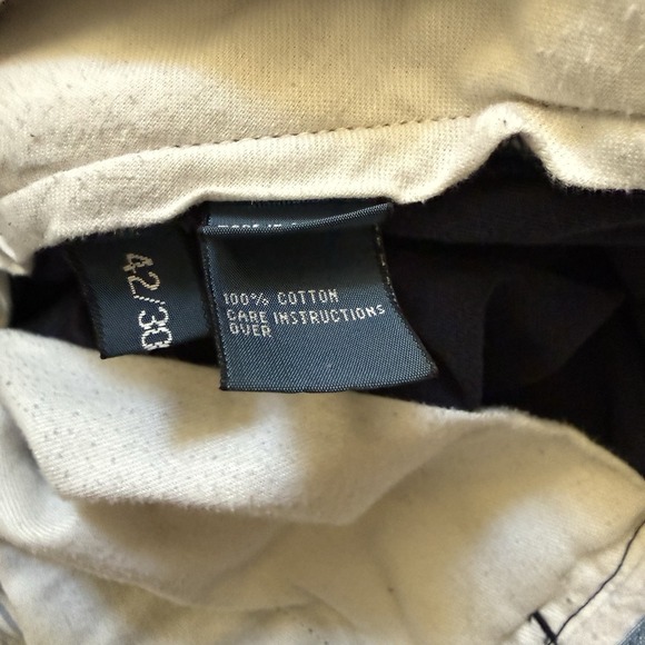 VTG Polo Ralph Lauren Chino Pants Mens 42x30 Blue Navy Classic Fit Cotton Twill - Picture 5 of 9